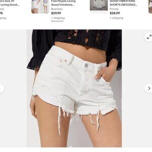 FREE PEOPLE Loving Good Vibrations Denim Shorts